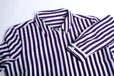 Verona Ladies Long Sleeve Shirt in rich purple, featuring a semi-fitted design, luxe fabric, and stylish inverted back pleat.