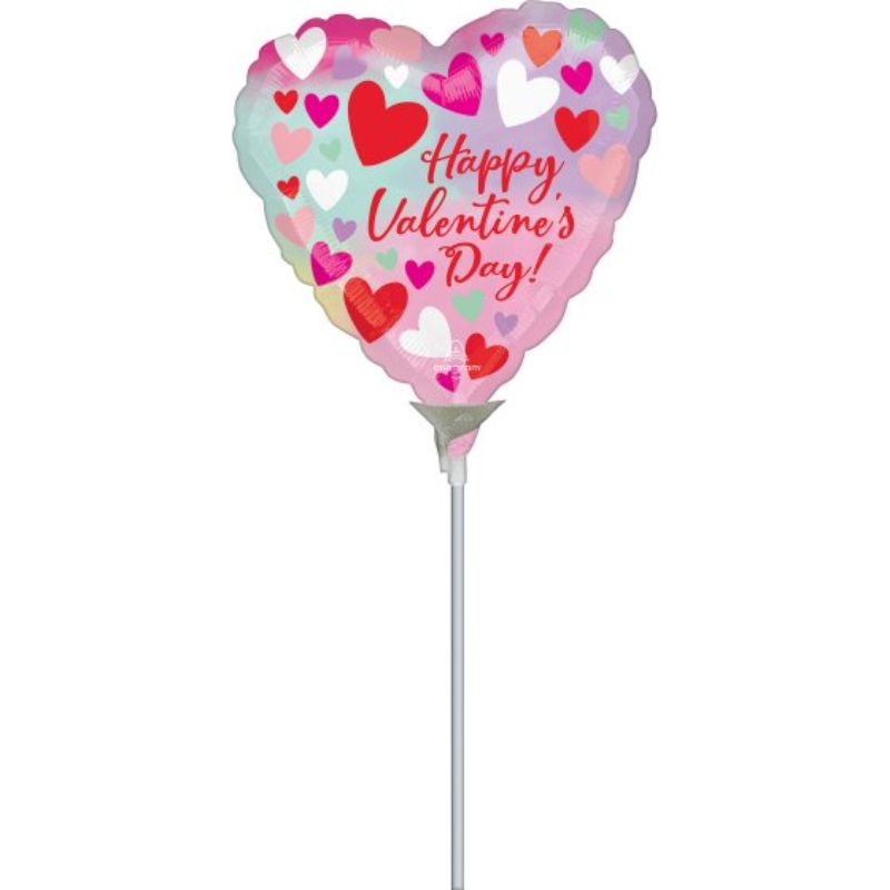 Pastel foil balloon for Valentine's Day, 22cm, features vibrant colors for romantic decor and easy inflation.