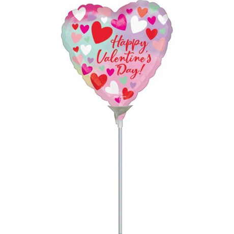 Pastel foil balloon for Valentine's Day, 22cm, features vibrant colors for romantic decor and easy inflation.