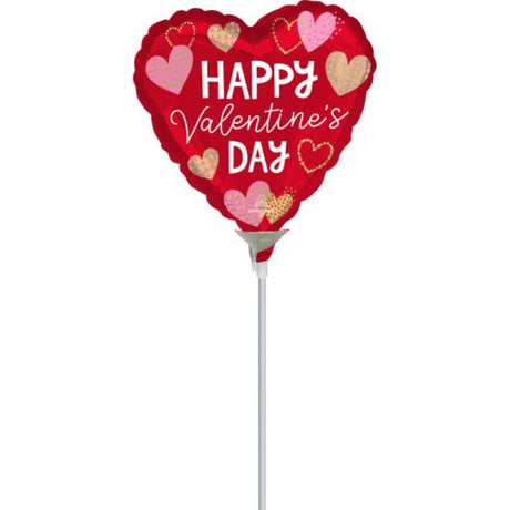 22cm Happy Valentine's Day foil balloon with vibrant colors, perfect for romantic celebrations and decorations.