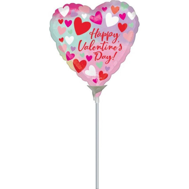 10cm pastel foil balloon for Valentine's Day, perfect for romantic decorations and easy air inflation.