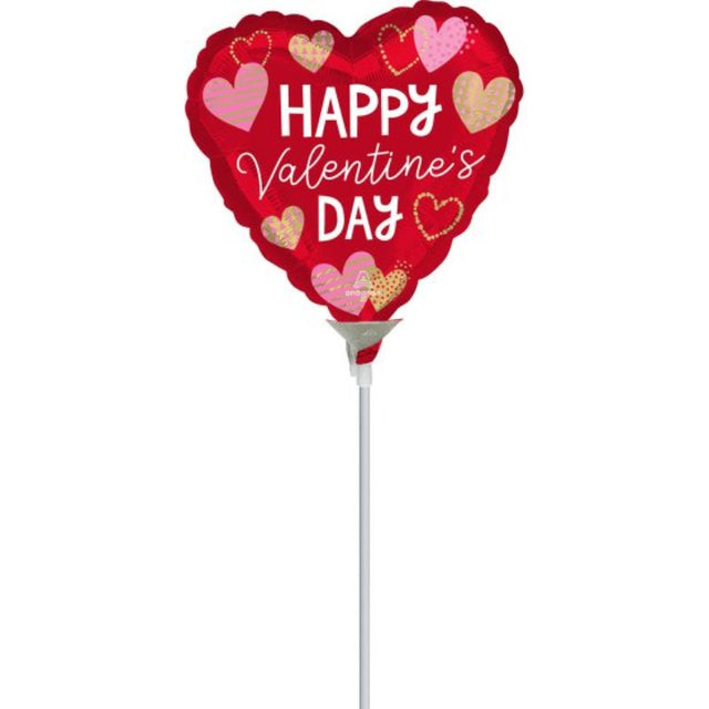 10cm foil balloon for Valentine's Day, featuring a cheerful design, perfect for crafts and festive decorations.