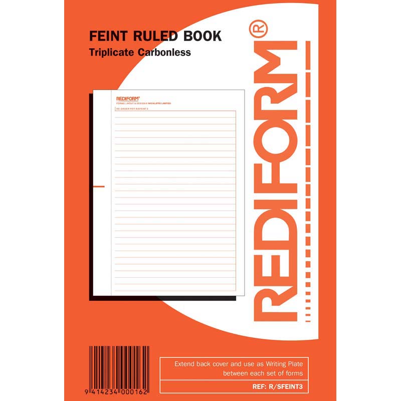 Vibrant red triplicate notebook with feint ruled pages, perfect for organized note-taking and professional documentation.