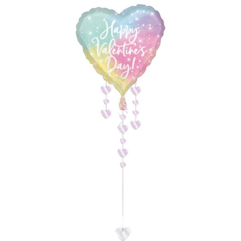 Jumbo luminous foil balloon for Valentine's Day, 81cm x 266cm, perfect for romantic gestures and festive decor.