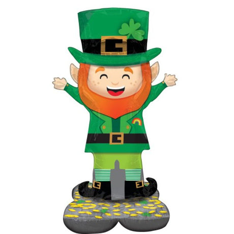 Vibrant AirLoonz Lucky Leprechaun balloon, 78cm x 134cm, perfect for St. Patrick's Day parties and festive decor.