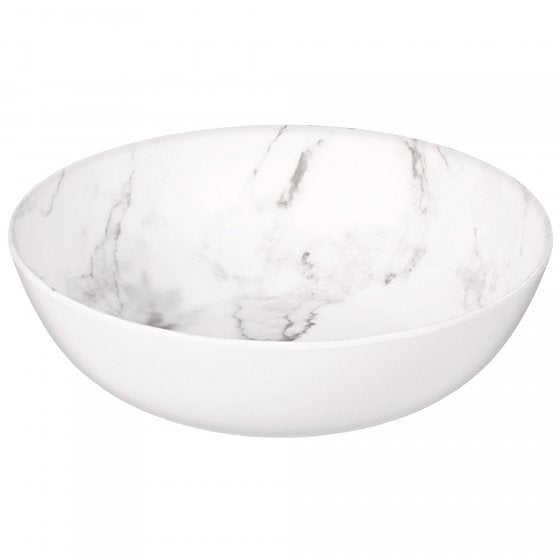 Stylish 30cm melamine bowl featuring a marble print, perfect for serving salads and snacks at any occasion.