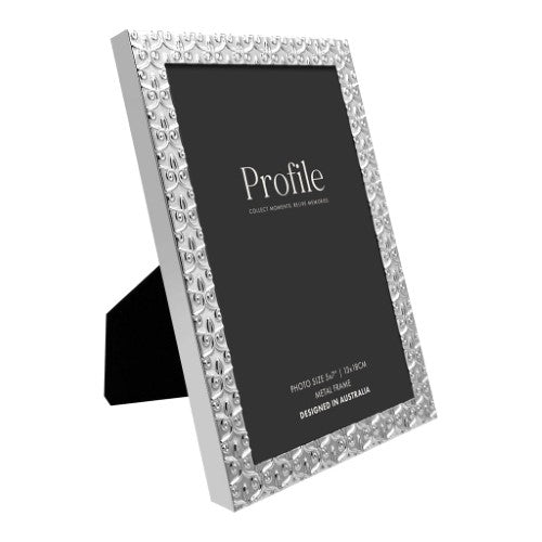Elegant silver metal photo frame featuring intricate Renaissance design, suitable for 8x10in photos in portrait or landscape.