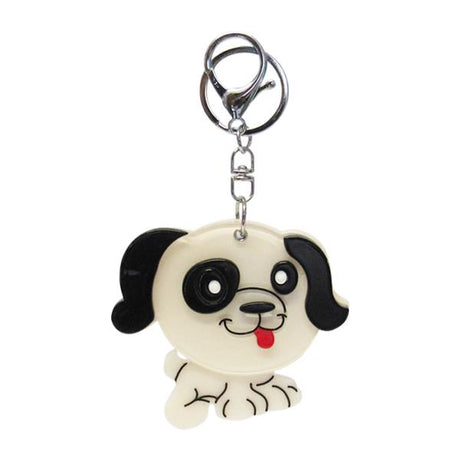 Cute puppy-shaped mirror keyring, 8x8 cm, perfect for touch-ups and easy to carry in your handbag.