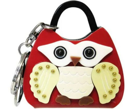 Max Owl Keyring Handbag: 7cm acrylic keyring featuring a cute owl design, perfect for organizing keys or as a stylish accessory.