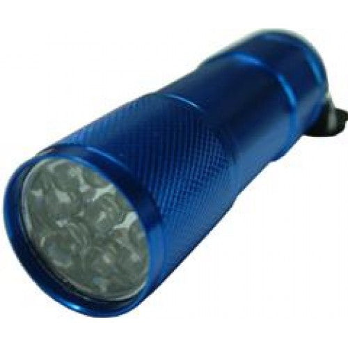 Compact Allied 9 LED Flashlight with 9 ultra-bright LEDs and 3 AAA batteries, ideal for outdoor adventures and power outages.