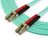 7m OM4 LC to LC multimode duplex patch cable for reliable 40G/100G connections, with LSZH jacket for safety and performance.