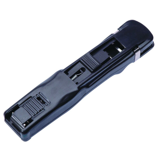 Esselte Nalclip dispenser with 8 black steel clips, designed for easy, no-hole document organization.