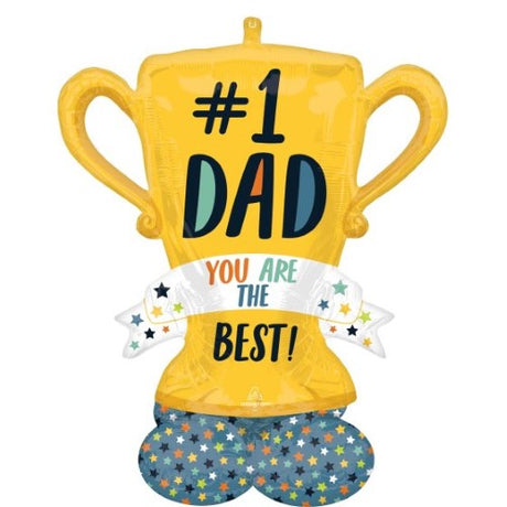 Inflatable trophy balloon measuring 96cm x 109cm, perfect for celebrating dads on Father's Day or birthdays.