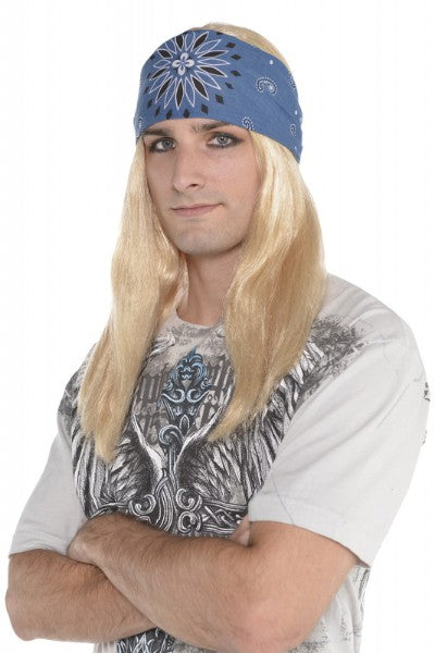 Eye-catching blond layered wig designed for a rock star look, perfect for costume parties and themed events.