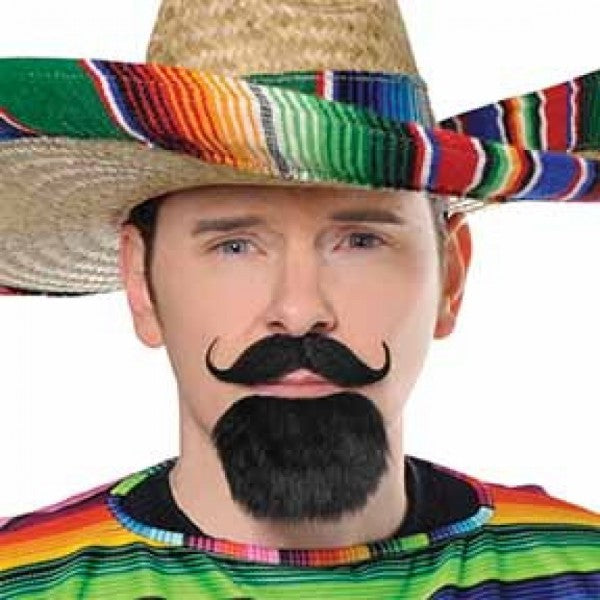 Colorful Dress Up Facial Hair Set - Fiesta featuring playful mustaches and beards for festive parties and photo booths.