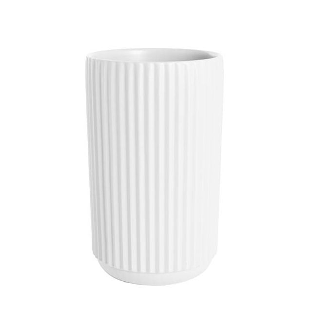 Matte white ceramic Cyprus vase, 16x26cmH, elegant design for flowers or as a stylish decor accent.