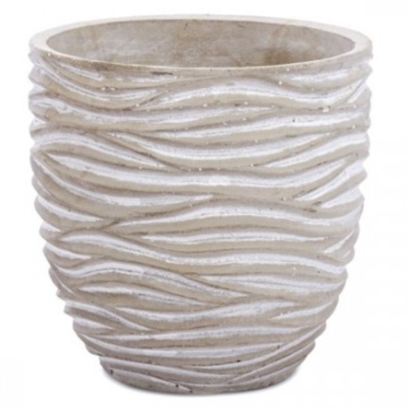 Cement Bambi Textured Pot in grey, 13x13 cm, featuring a chic design perfect for showcasing houseplants in any decor style.