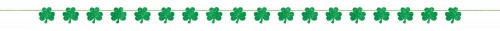 Vibrant St. Patrick's Day Shamrock Banner featuring lush green shamrocks, perfect for festive indoor and outdoor celebrations.