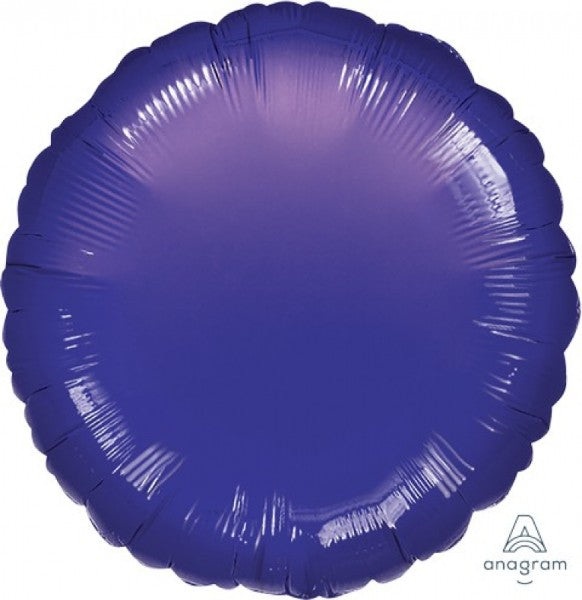 Metallic purple self-sealing foil balloon in a standard circle shape, perfect for celebrations and adding elegance to events.