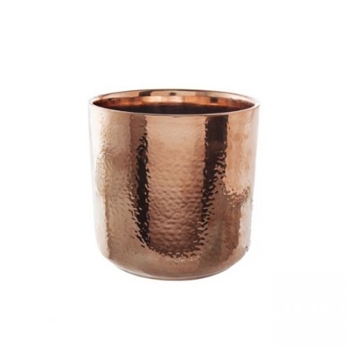 Ceramic  Cylinder Pot Copper