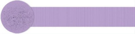 Lavender crepe streamers over 80 feet long, perfect for enhancing celebrations and events with elegance and color.