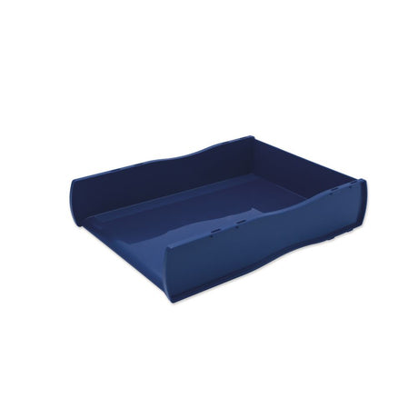 Esselte Nouveau Blue Document Tray, stylish and sturdy for organizing papers in home or office settings, 355 x 261 x 75 mm.