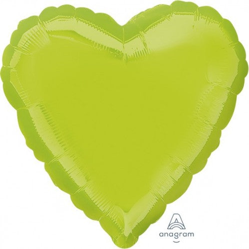 Kiwi Green 45cm heart balloon, perfect for vibrant party decor at birthdays, anniversaries, and romantic occasions.