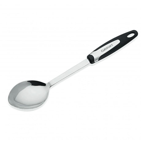 Cuisinart Soft Touch Solid Spoon in stainless steel, featuring an ergonomic handle and elegant design for versatile cooking and serving.