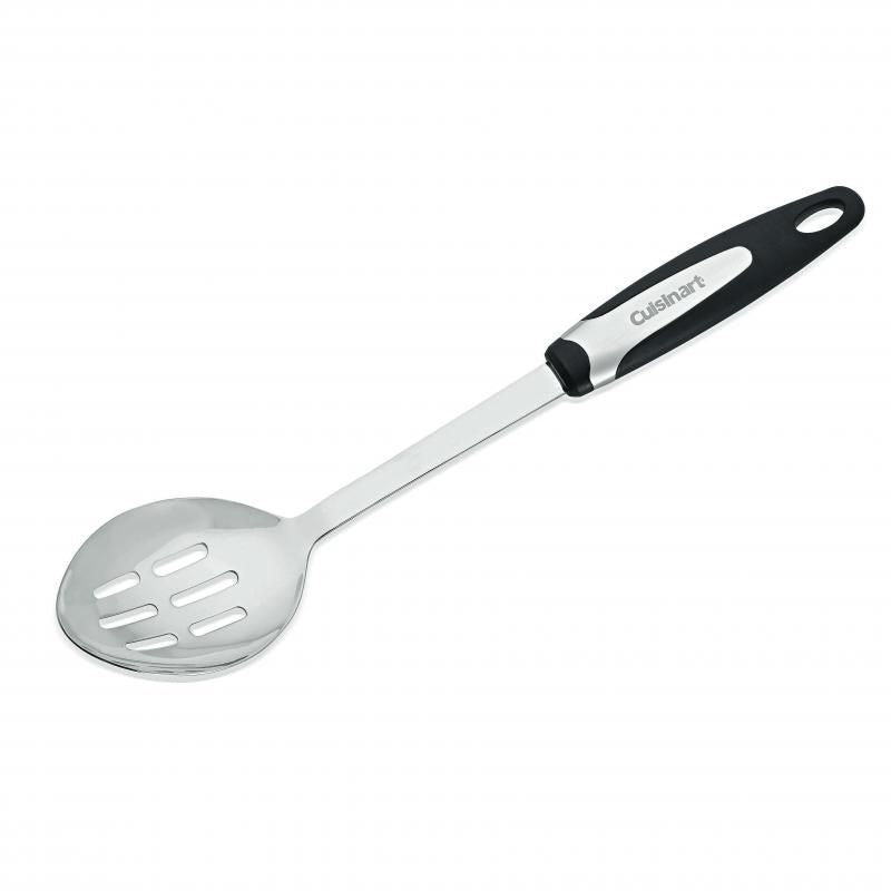 Cuisinart Soft Touch Slotted Spoon in stainless steel with a comfortable grip, perfect for serving and straining in style.