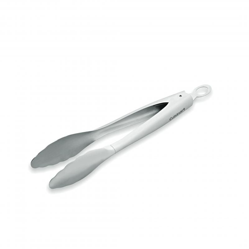 Cuisinart 21cm heavy tongs with soft grip handle, stainless steel, ideal for grilling and safe food handling.