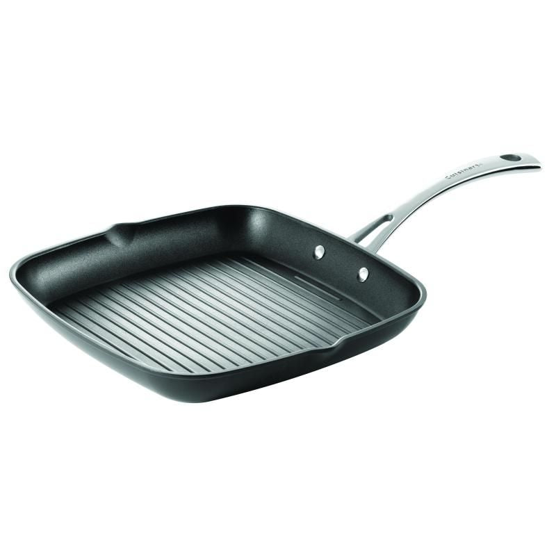 Cuisinart 28cm Grill Pan with non-stick coating and stainless steel handles, ideal for grilling meats and vegetables.