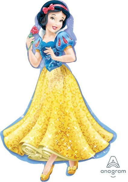 Supershape foil balloon of Snow White, measuring 60cm x 93cm, ideal for Disney-themed celebrations and parties.