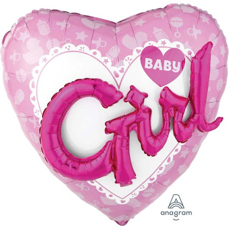 Vibrant 91cm multi-colored foil balloons celebrating a baby girl, perfect for baby showers and memorable events.