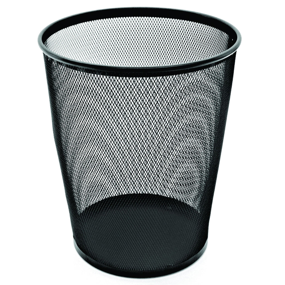 Esselte Metal Mesh Waste Bin in black, 19L capacity, stylish design with durable mesh and smooth edges for any workspace.