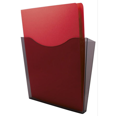 Esselte Wall Mount Document Pocket in Smoke, a modern portrait holder for effective office organization and easy access.