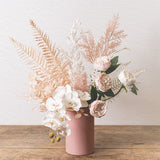 Artificial Forest Fern Spray in Soft Pink, 54cm tall, perfect for elegant home decor and floral arrangements.