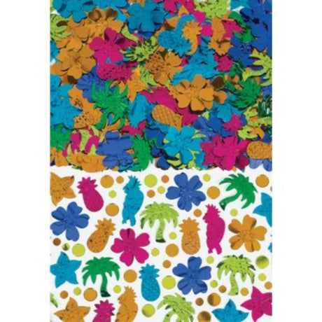 Vibrant Tiki Mega Value Pack Foil Confetti for festive decorations and celebrations, perfect for parties and special events.