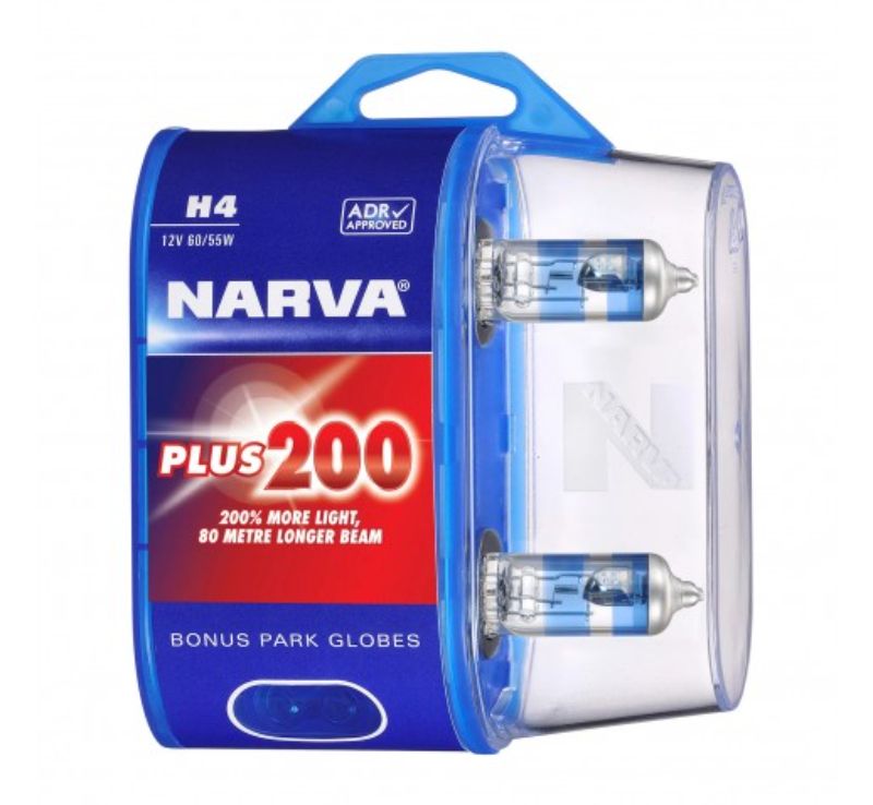 PLUS200 H4 12V 60/55W P43T TWIN PACK - NARVA