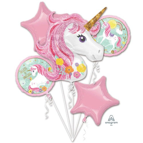 Foil Balloons - Bouquet Magical Unicorn - Pack of 5