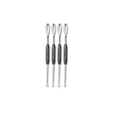 Set of 4 OXO Good Grips Seafood Picks with curved spoons and sharp tines for easy seafood meat extraction.