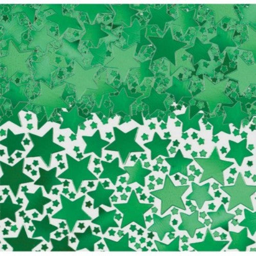 Vibrant green star confetti, perfect for weddings and parties, made from eco-friendly materials and ideal for decorations.