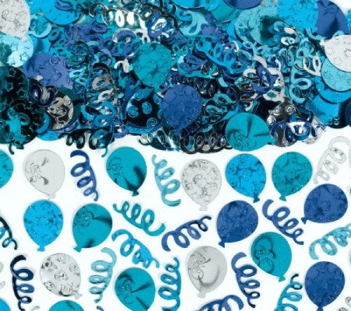 Vibrant blue confetti balloons perfect for elevating celebrations and adding festive charm to any occasion.