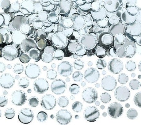 Shiny silver Dots Confetti in a 70g pack, perfect for enhancing celebrations and decorations with sparkling elegance.