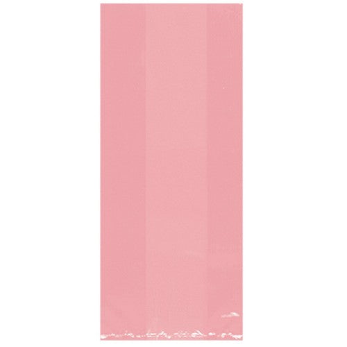 Pack of 25 vibrant pink cello party bags, perfect for sweets and small gifts at any celebration, measuring 9.5 x 4 inches.