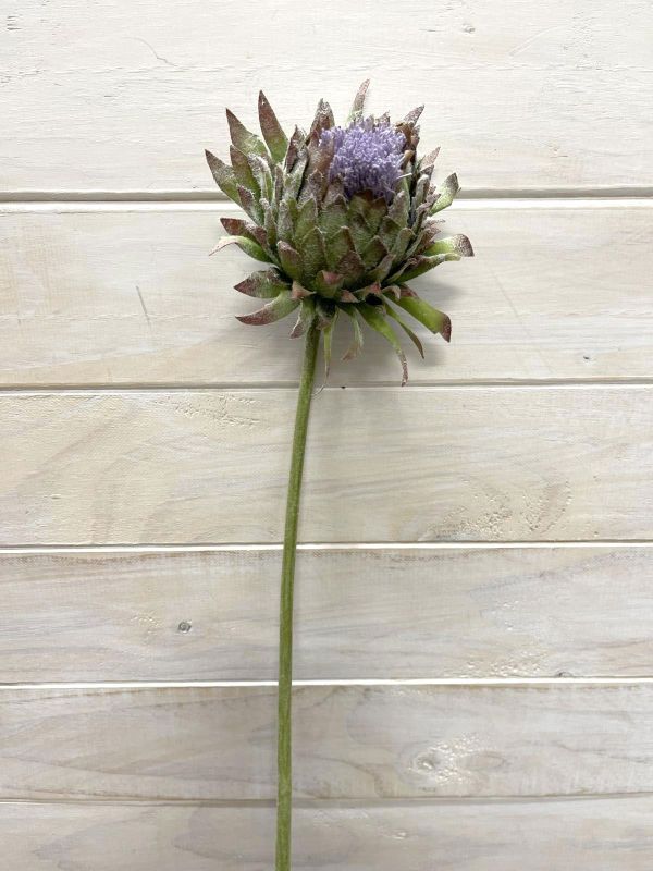 Lifelike purple Scottish thistle spray, perfect for effortless home decor without maintenance, enhancing any space elegantly.