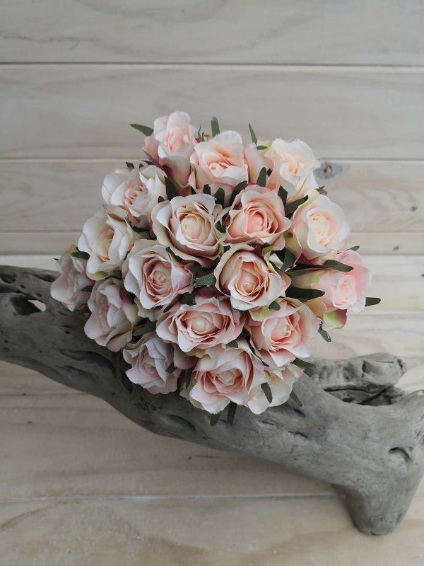 Soft pink artificial rose bud posy set of 20, ideal for home decor, weddings, and DIY arrangements without maintenance.
