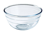 O Cuisine 21cm mixing bowl made of durable borosilicate glass, perfect for mixing, serving, and oven-safe up to 300°C.