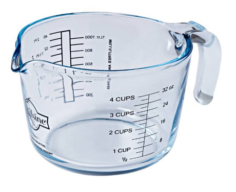 1L O Cuisine Measuring Jug made of durable borosilicate glass, ideal for precision cooking and safe for extreme temperatures.