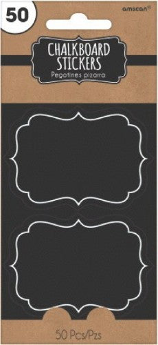 Chalkboard stickers pack of 50, 3.25" x 1.25", ideal for organization and crafting, easily removable without residue.