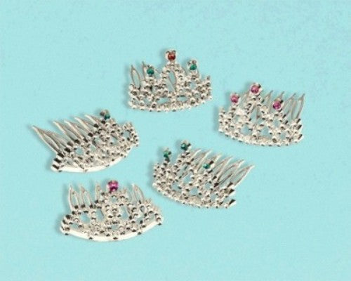 Mini tiara pack of 8 for parties, adding sparkle and elegance to birthday celebrations and themed events.